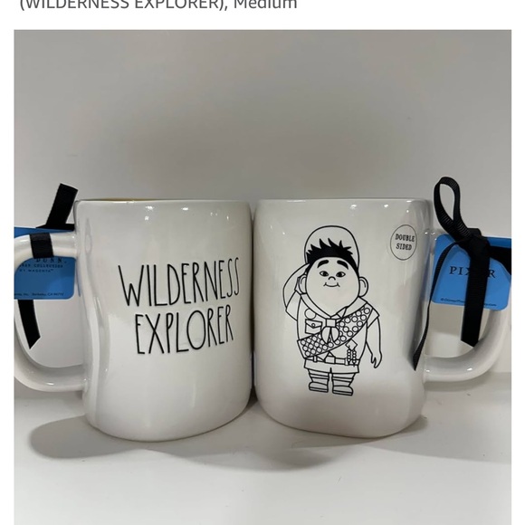 Rae Dunn Disney Pixar UP Mug Wilderness Explorer Double Sided Ceramic NEW 16 oz - Picture 3 of 7